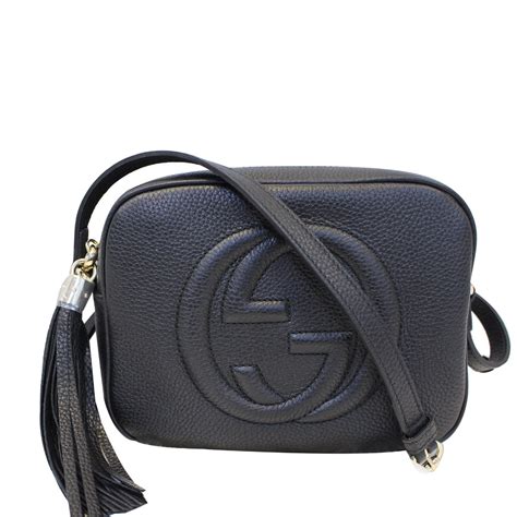 gucci pebbled calfskin small soho disco bag black|gucci soho disco bags.